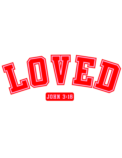 LOVED John 3:16 - Red Letters w/ Pink Outline